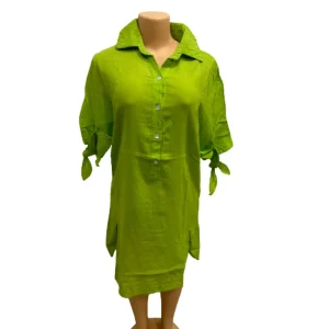 Green Cotton Short Dress